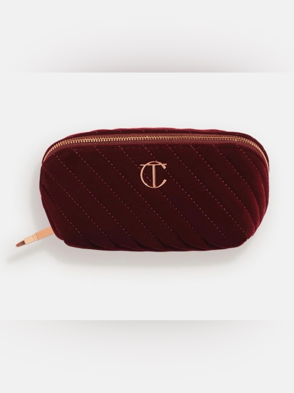 Charlotte Tilbury Travel Makeup Bag of My Dreams Quilted Velvet + Hair Clips